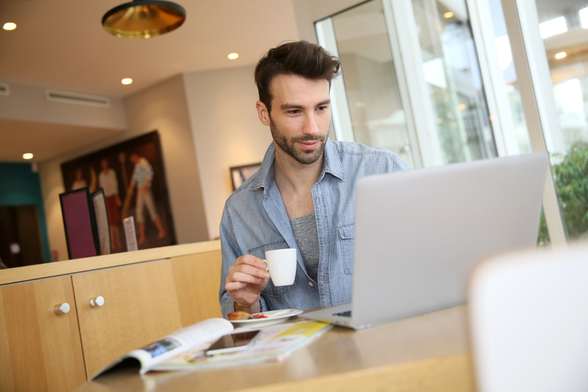 Man working on laptop