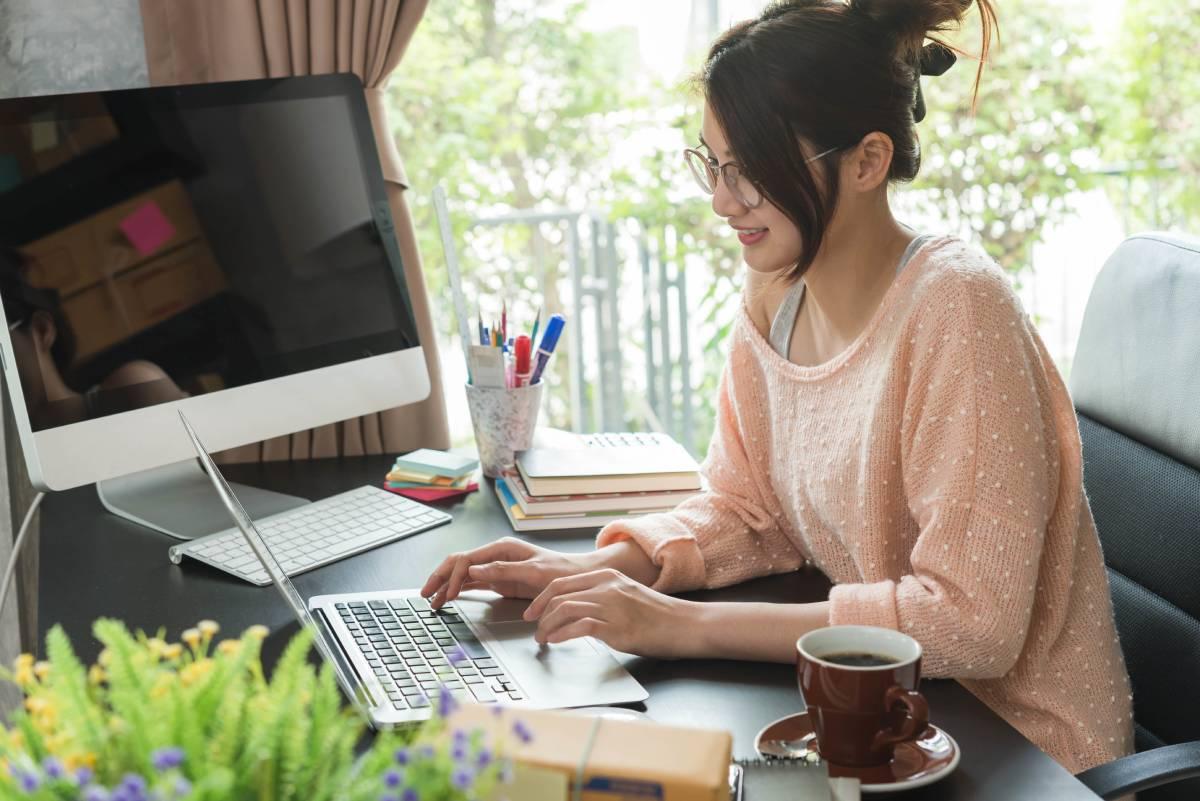 Women working from home