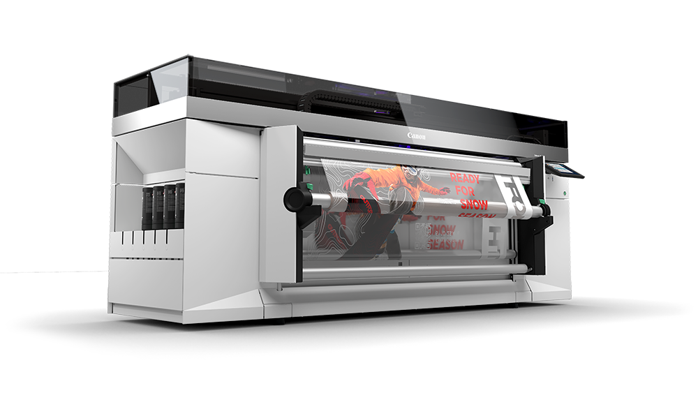 wide format printer printing a graphic design