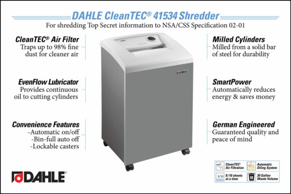 DAHLE 41534 High Security Shredder - Image 2